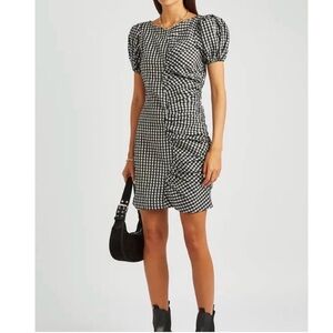 Ganni Gingham Seersucker Mini Dress size 6